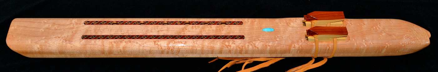 Birds Eye Maple Native American Style Double Inlaid Drone in E-minor