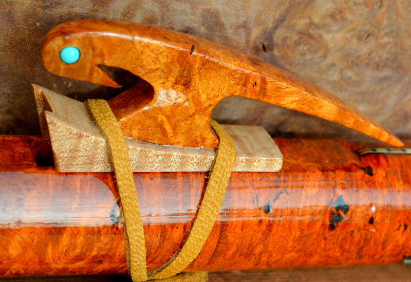 Afzelia Burl  Flute with End Caps and Inlay by Laughing Crow