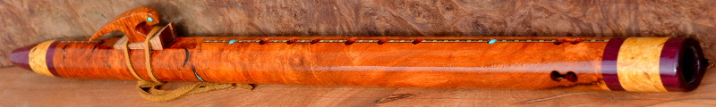 Afzelia Burl  Flute with End Caps and Inlay by Laughing Crow