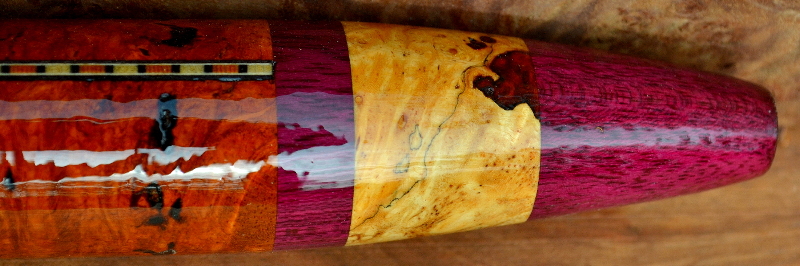Afzelia Burl  Flute with End Caps and Inlay by Laughing Crow