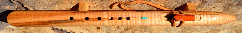 Ambrosia Tiger Maple F#m Flute by Laughing Crow