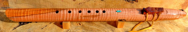 Ambrosia Tiger Maple F#m Flute by Laughing Crow