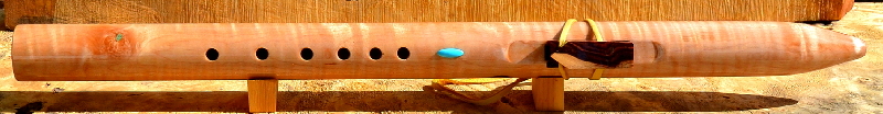 Tiger Maple F#  Flute W/Flat End by Laughing Crow