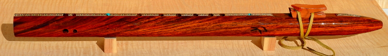 Cocobolo Inlaid Flute by Laughing Crow