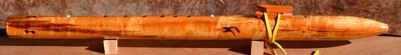 Tigerwood Inlaid Flute by Laughing Crow