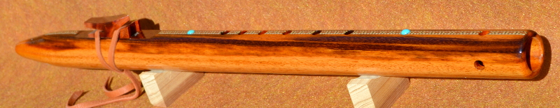 Tigerwood Inlaid  F#m Flute by Laughing Crow