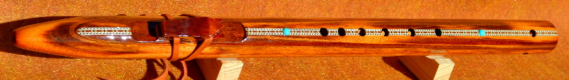 Tigerwood Inlaid  F#m Flute by Laughing Crow