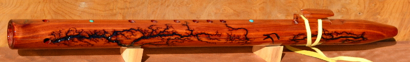 F#m Eastern Cedar Lichenberg Pattern Flute