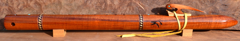 Curly Koa Inlaid Flute by Laughing Crow