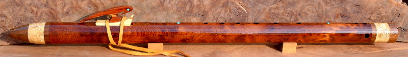 Redwood Burl Flute with End Caps and Inlay by Laughing Crow