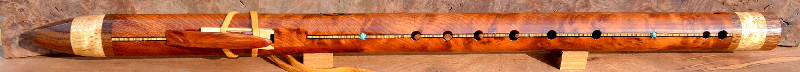 Redwood Burl Flute with End Caps and Inlay by Laughing Crow