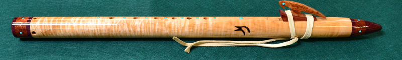 Tiger Maple Bubinga Purple heart Flute by Laughing Crow