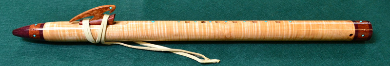 Tiger Maple Bubinga Purple heart Flute by Laughing Crow