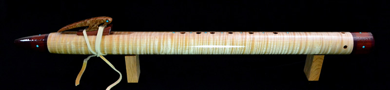 Tiger Maple, Bubinga, Purple Heart Native American  Flute by Laughing Crow