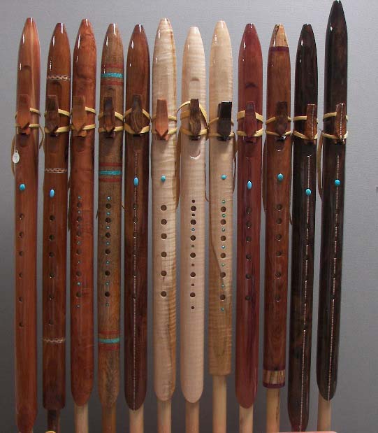 Rack of Native American Flutes