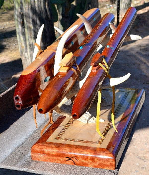 Native American Antler Flute Stand by Laughing Crow